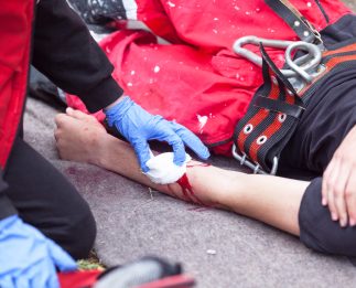 Arm injury. First aid training.